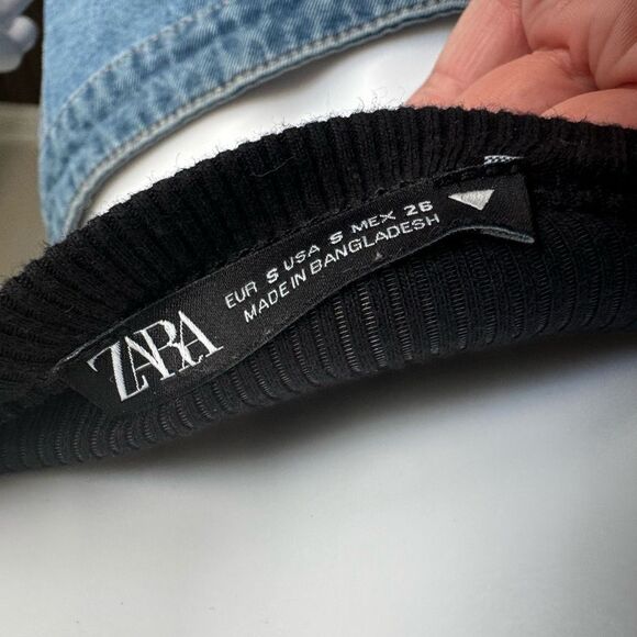 Zara Black Spaghetti Strap Crop Top - Picture 4 of 4